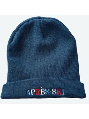 Blue Knit Après-Ski Beanie Hat (3 for $12 item)